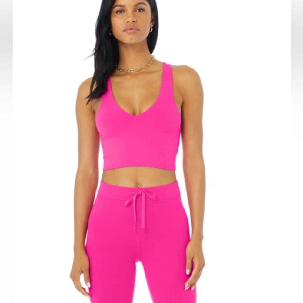 Alo Airbrush Real Bra Tank in Neon Pink